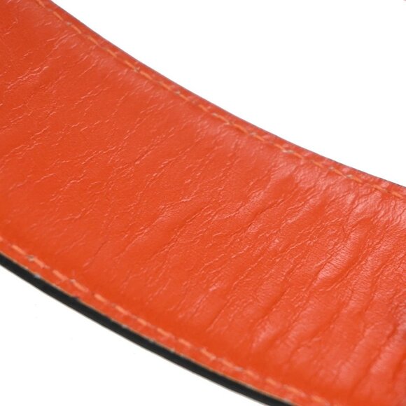 GUCCI GG Logo Interlocking Belt 75/30 Leather Orange SHW Italy 60KB122 - Picture 12 of 12